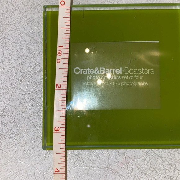 NWT Crate & Barrel Glass Coaster set - Picture 4 of 6